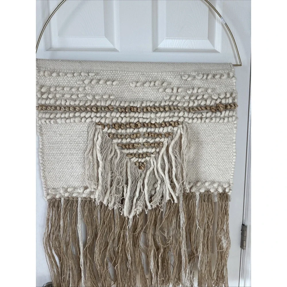 Large‎ White and Gold Woven Wall Bohemian Hanging from World Market
